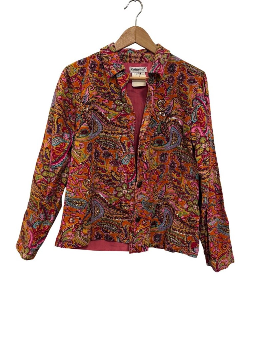 Coldwater Creek Womens Paisley Print Cotton Blazer With Lining M India